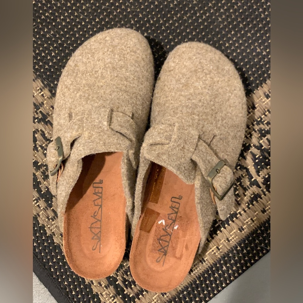 SixtySeven “Birk Boston like” felt platform shoe taupe size 39